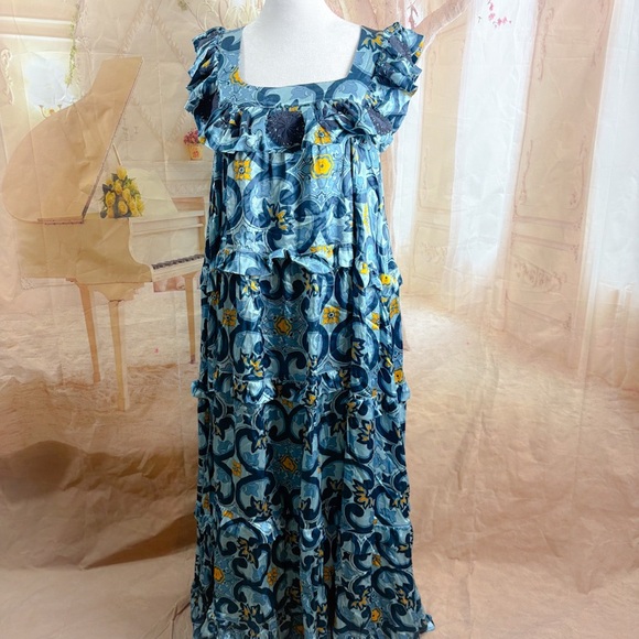 NEW Mi Golondrina Araceli Azules Azuelejos SPECIALTY LONG DRESS - Picture 7 of 16